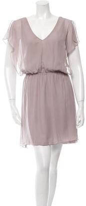 Alice + Olivia Silk Gathered-Accented Dress