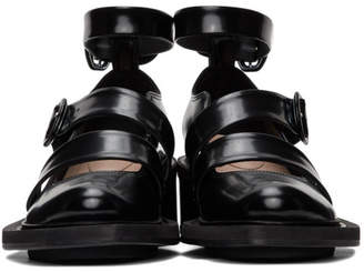 Simone Rocha Black Leather Open Brogue Heels