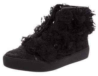 Chanel Lace Camellia Sneakers