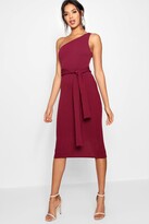 Thumbnail for your product : boohoo One Shoulder Belted Midi Dress