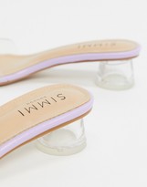 Thumbnail for your product : Simmi Shoes Simmi London Arla mules with feature heel in lilac