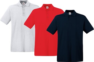 Pack of 3 FRUIT OF THE LOOM Mens Polo Shirt 