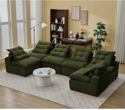 Everly Quinn Modular   6 Seats No  Diy Patterns Comes With Lumbar And Neck Pillows For Coziness In Corduroy Armrest- Supportive