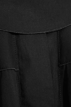 Antonio Berardi Mesh-trimmed Cotton-poplin Skirt - Black