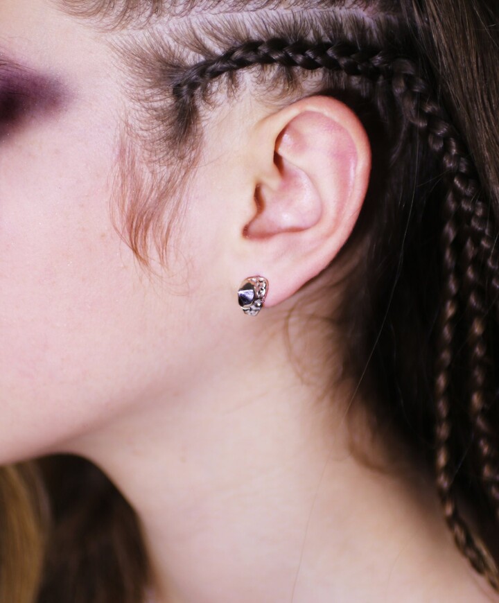 Etsy Silver Nugget Stud Earrings Sterling Statement Studs Rock Crystal Organic Earrings