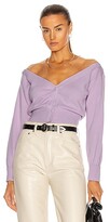 Thumbnail for your product : Alexander Wang Sheer Yoke Fitted Cropped Cardigan in Purple