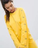 Thumbnail for your product : ASOS Design Mini Sweat Dress with Popper Details