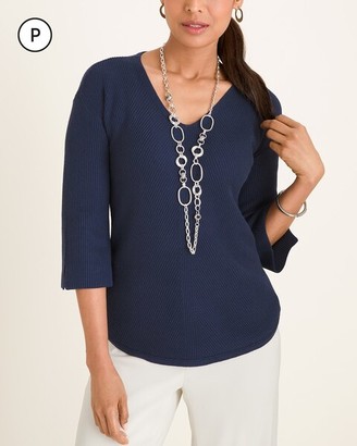 Chico's Petite Ribbed Pullover