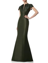 Thumbnail for your product : Zac Posen Forest Silk Draped Collar Gown