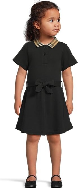 Burberry Children Astrid Check Collar Dress (Infant) Girl's Dress Black : 2 Years, Cotton