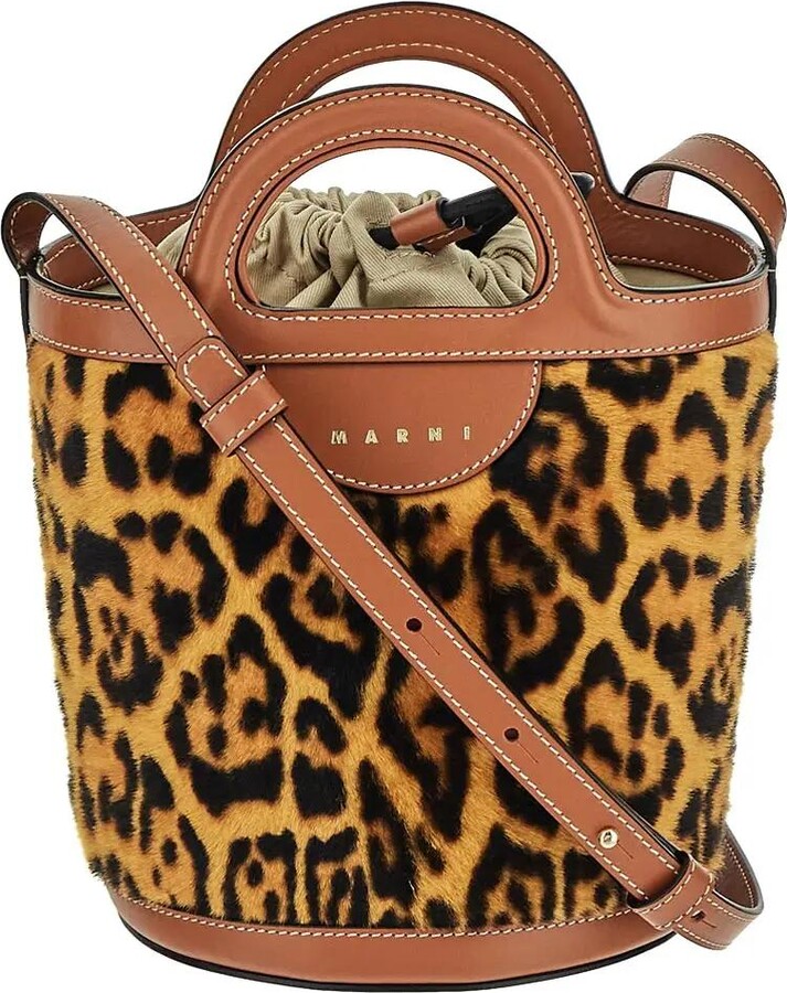 Bold Bucket Bag - Groovy Girl Gifts Leopard Print Brown / White