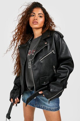 Petite Leather Biker Jacket | ShopStyle UK