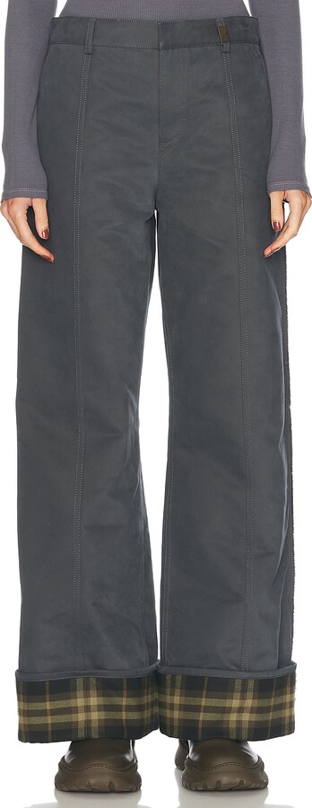 Burberry Wide Leg Trouser in Grey