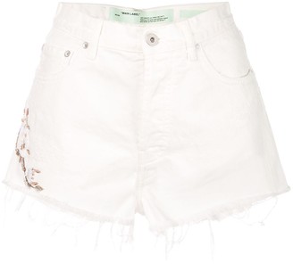 Off-White cropped denim shorts