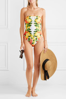 Thumbnail for your product : Stella McCartney Mesh-trimmed Printed Bandeau Swimsuit - Yellow
