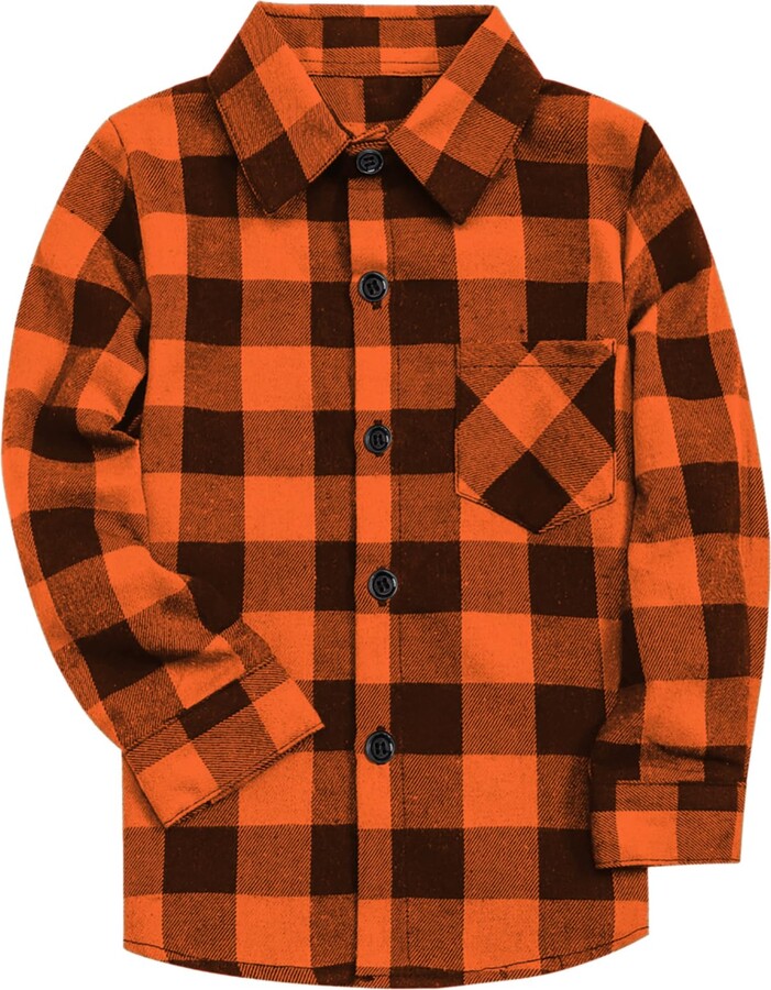 SANGTREE Men & Boy Long Sleeve Flannel Plaid Casual Shirts - ShopStyle