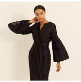 Thumbnail for your product : Amanda Wakeley Check Cloque Statement Sleeve Dress