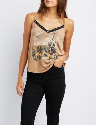 Charlotte Russe Wild West Graphic Tank Top
