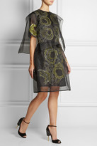 Thumbnail for your product : Michael Van Der Ham Embroidered silk-organza dress