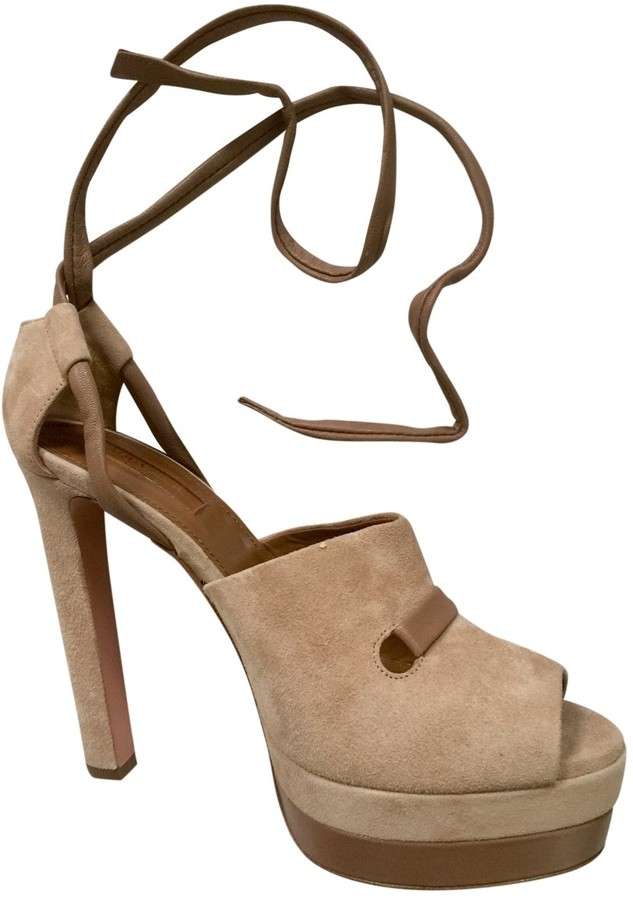 camel suede heels