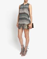 Thumbnail for your product : L'Agence Zipper Neckline Printed Sleeveless Blouse