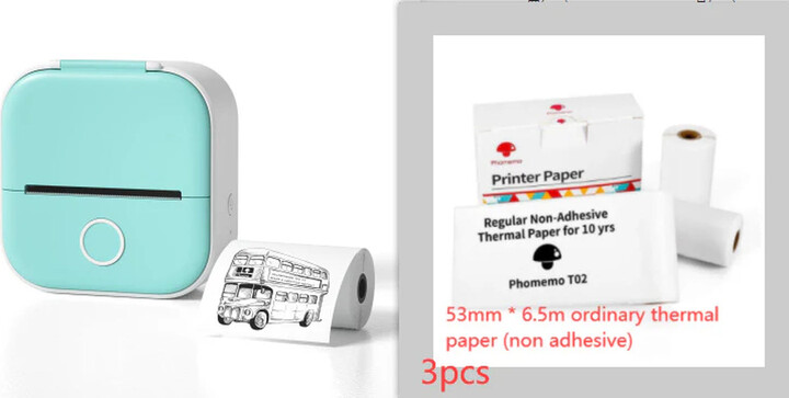 Phomemo Portable Mini Thermal Label Printer Home Photo Printer Student - Greenset2