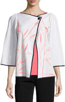 Thumbnail for your product : Misook Bamboo-Print 3/4-Sleeve Jacket, Petite