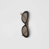 Thumbnail for your product : Burberry Vintage Check Detail Cat-eye Frame Sunglasses