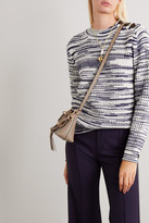 Thumbnail for your product : See by Chloe Button-embellished Space-dyed Knitted Sweater - Blue