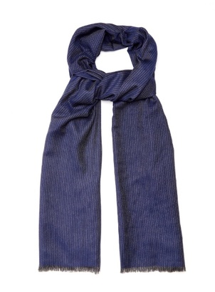 Ermenegildo Zegna Striped wool, cashmere and silk-blend scarf