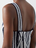 Thumbnail for your product : Gabriela Hearst Daria Fringed Wool-macramé Dress - Grey Multi