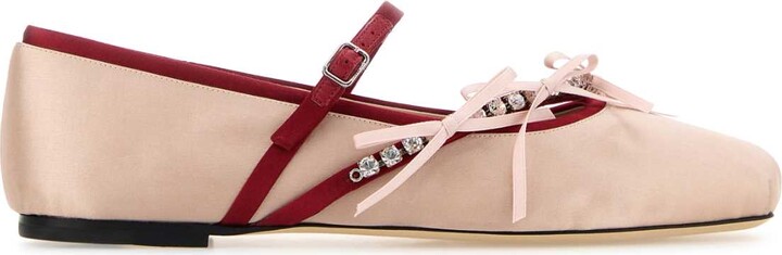 Jimmy Choo Pink Satin Loli Ballerinas
