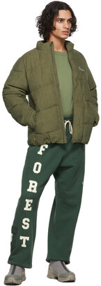 Dime Green Corduroy Wave Puffer Jacket - ShopStyle