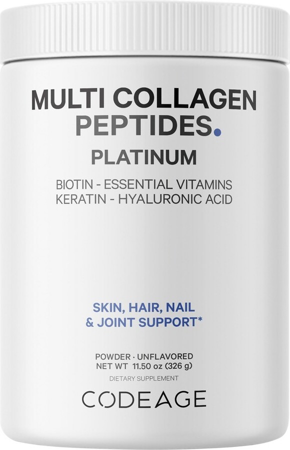 Codeage Platinum Multi Collagen Peptides Powder, Biotin, Vitamin C