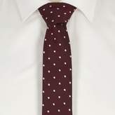 Thumbnail for your product : River Island Mens Burgundy polka dot tie