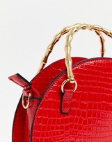 Thumbnail for your product : ASOS DESIGN croc circle cross body bag with chain strap