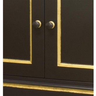 The Well Appointed House Black and Gold Armoire with Star Accents