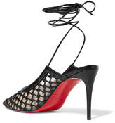 Thumbnail for your product : Christian Louboutin Roland Mouret Cage And Curry Mesh And Woven Leather Pumps - Black
