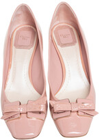 Thumbnail for your product : Christian Dior Pink Patent Leather Bow Detail Square Toe Pumps Size 36.5