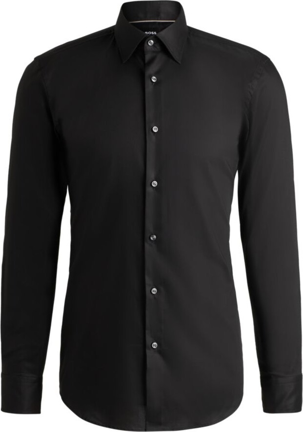 HUGO BOSS Slim-fit shirt in easy-iron cotton poplin
