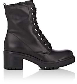 Barneys New York WOMEN'S LUG-SOLE LEATHER ANKLE BOOTS