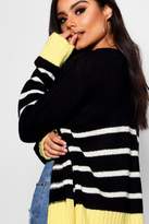 Thumbnail for your product : boohoo Stripe Contrast Hem And Cuff Cardigan
