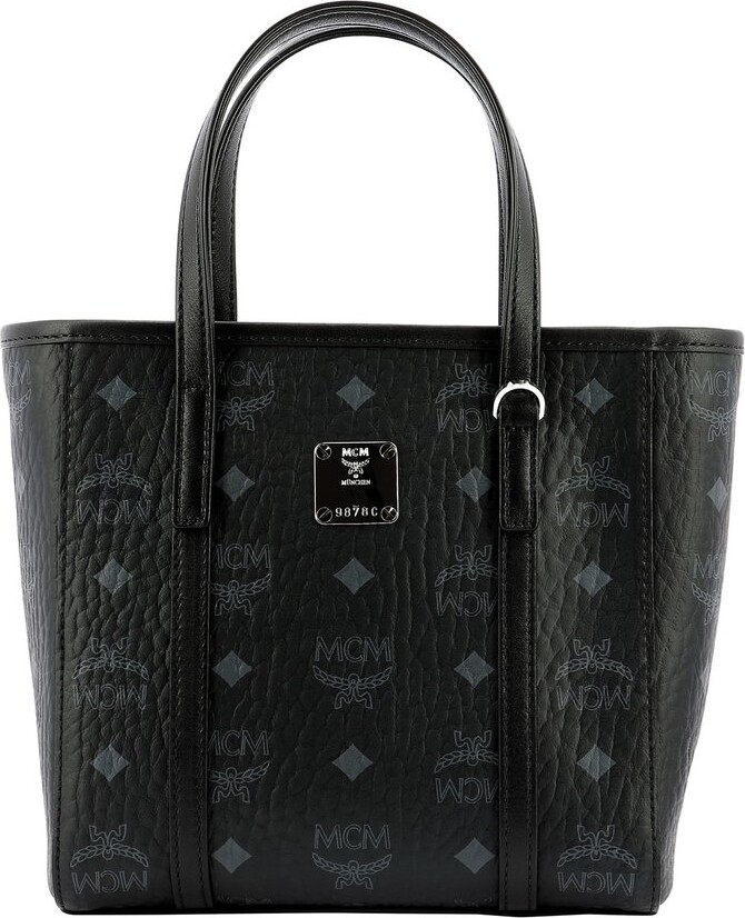 MCM Logo Plaque Small Tote Bag