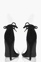 Thumbnail for your product : boohoo Ivy Clear Strap Ankle Wrap Two Part Heels