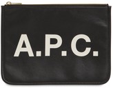 Thumbnail for your product : A.P.C. Logo Printed Faux Leather Pouch