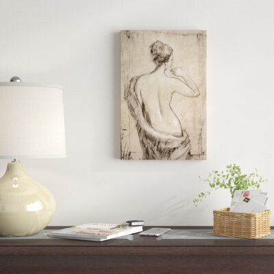 Three Posts 'Neutral Nude Study II' Painting on Canvas
