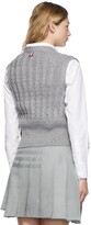 Thumbnail for your product : Thom Browne Grey Merino Wool Pointelle Cable 4-Bar Cardigan