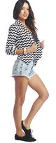 Thumbnail for your product : Wet Seal Chevron Ruched-Sleeve Blazer