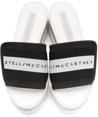Stella McCartney Black and White Sneak-Elyse Slide Sandals
