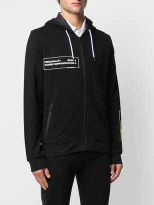 Karl Lagerfeld Paris quote-print zip-up hoodie